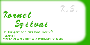 kornel szilvai business card